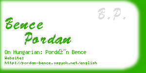 bence pordan business card